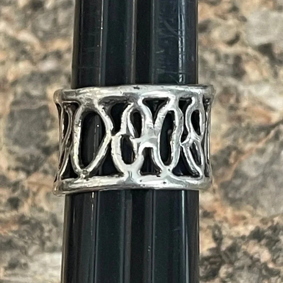 Sterling silver 925 wideband ring size 11 artisan handmade - Picture 1 of 3